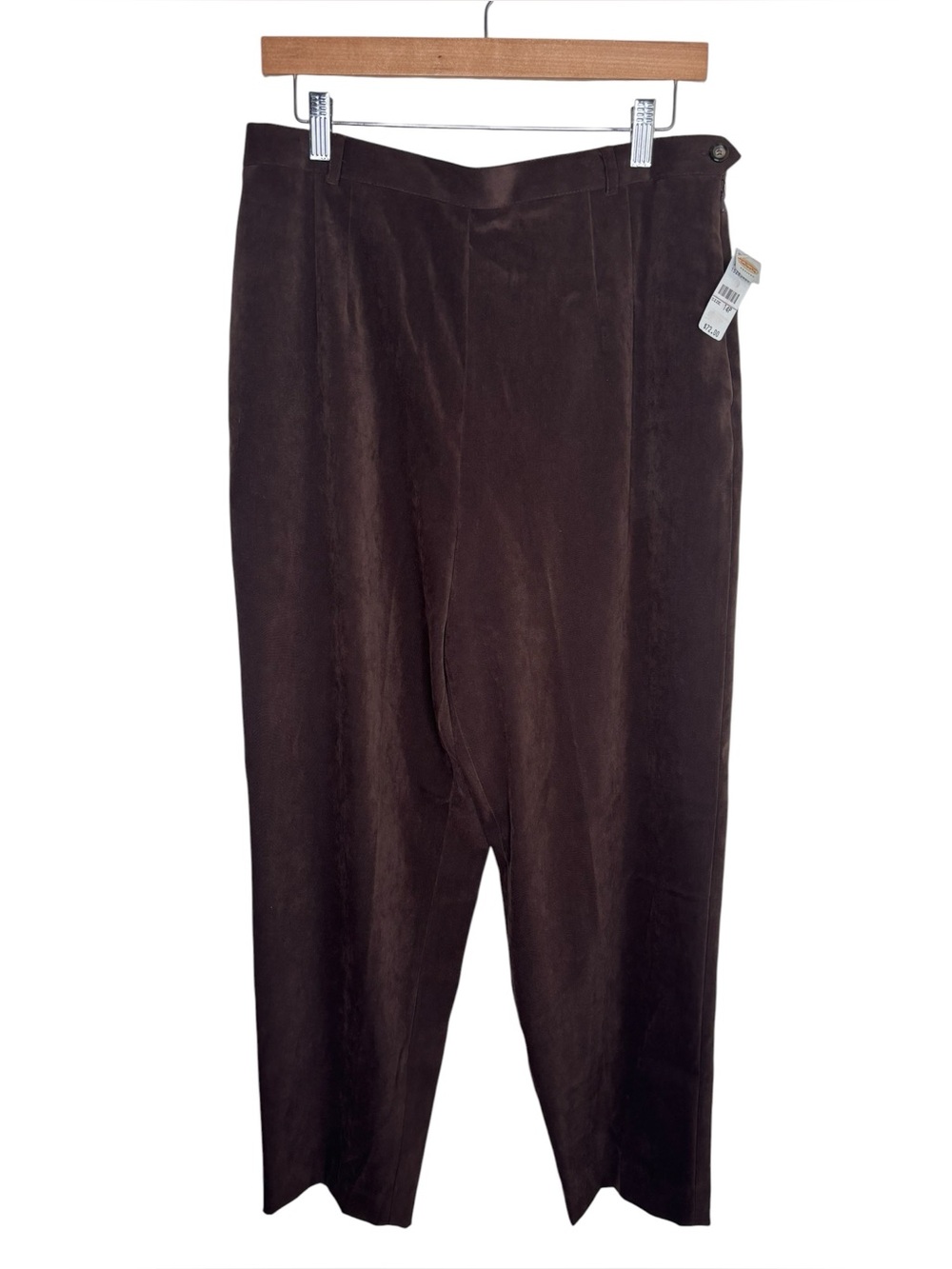 NWT Talbots Petites trousers brown sueded high rise pants size 14P